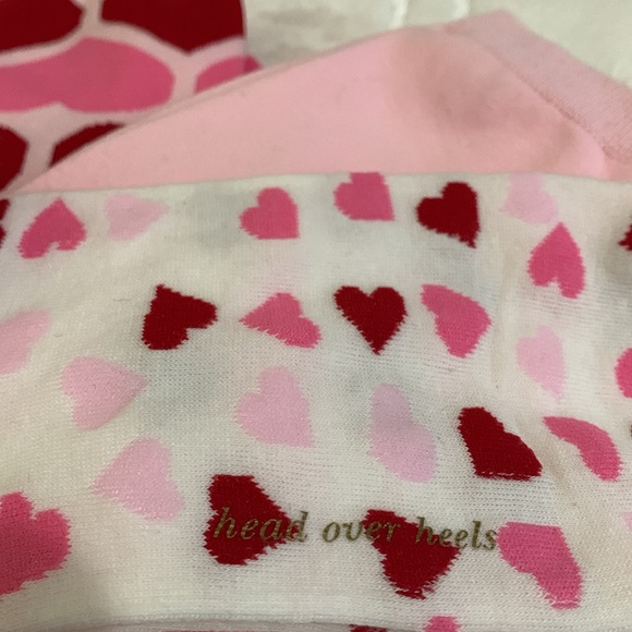 Kate Spade NY Pink Hearts Valentines Crew Socks 3 pairs One Size - Picture 4 of 4